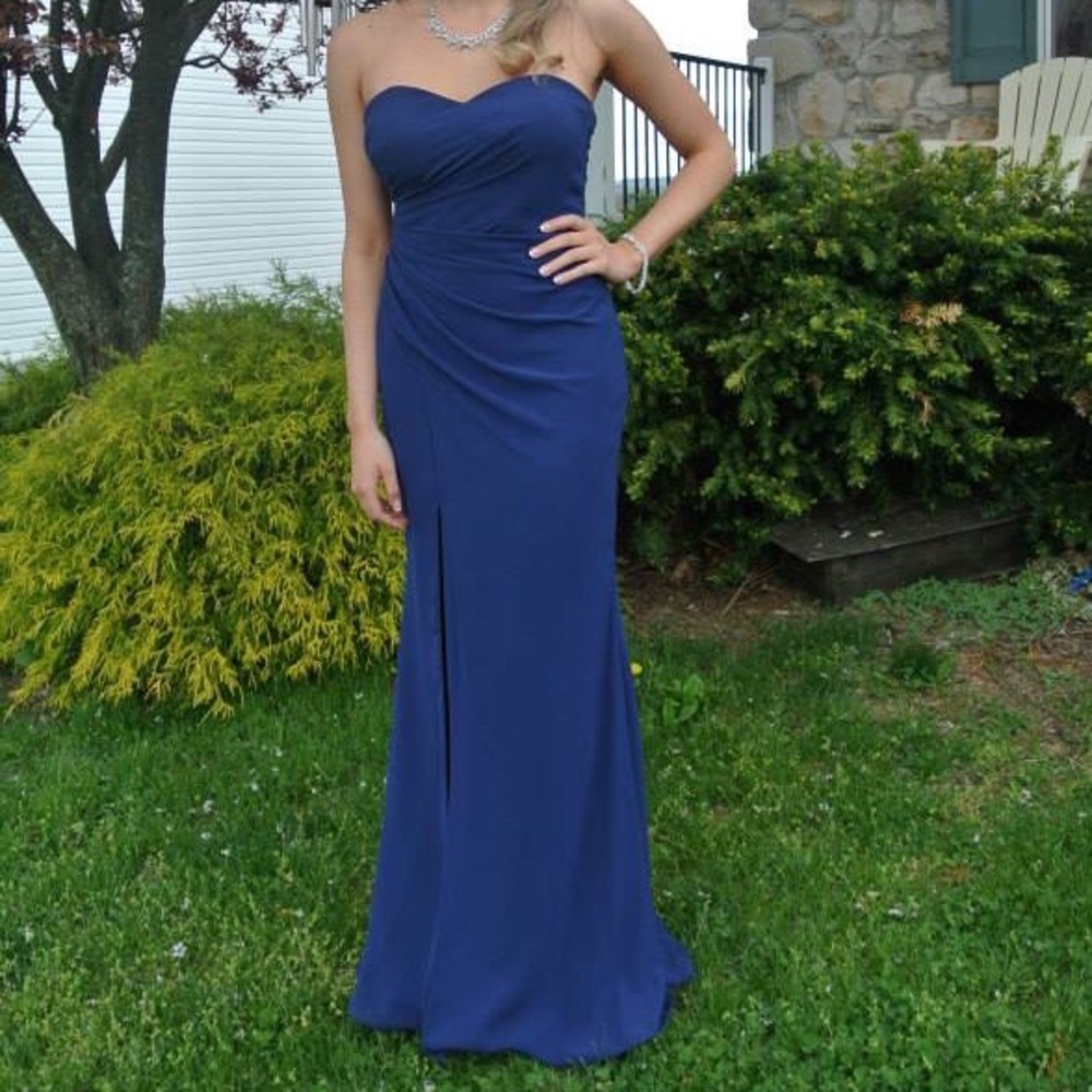 Faviana Navy Blue Dress
